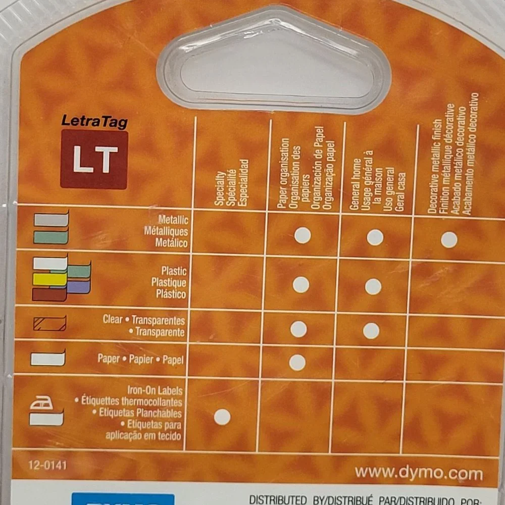New DYMO‎ #91331 LetraTag White Plastic Label Refill Tape Cassette 1/2